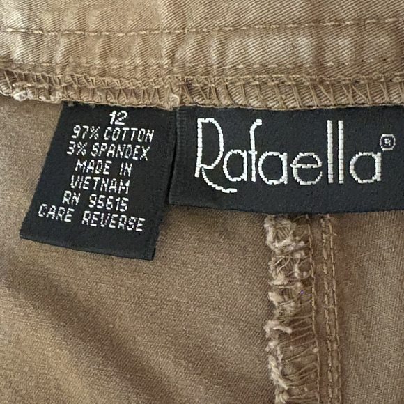 Rafaella Women's Mocha Brown Wide Leg Capri Cropped Pants Size 12 Neutral Y2K - Picture 12 of 12